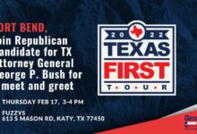 TODAY: GEORGE P. BUSH TO HOLD FORT BEND COUNTY ‘TEXAS FIRST’ MEET AND GREET