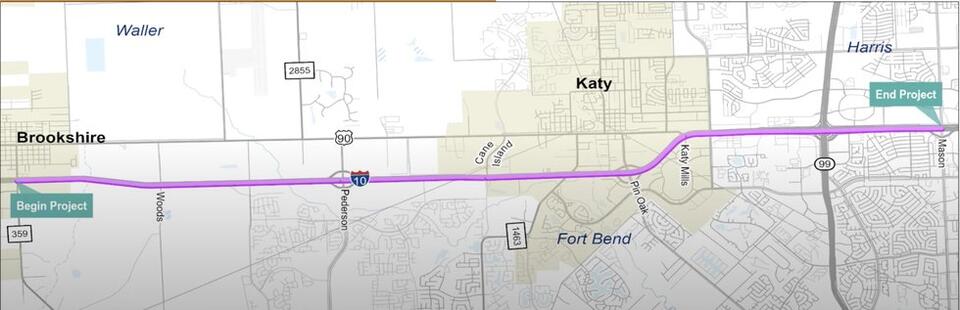 Funding approved for big expansion of I-10 from Mason Road to Waller County