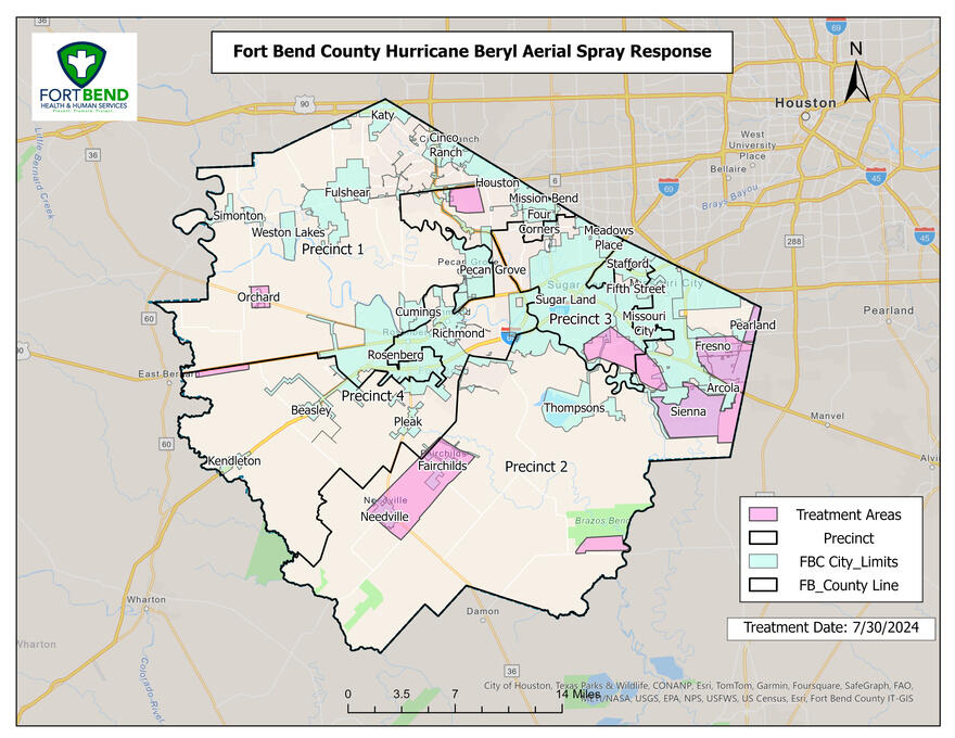 Fort Bend County Health and Human Services’ Environmental Health Announces Aerial Mosquito Spraying Scheduled for July 30, 2024