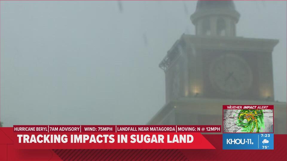 Hurricane Beryl leaves its mark on Sugar Land Town Square