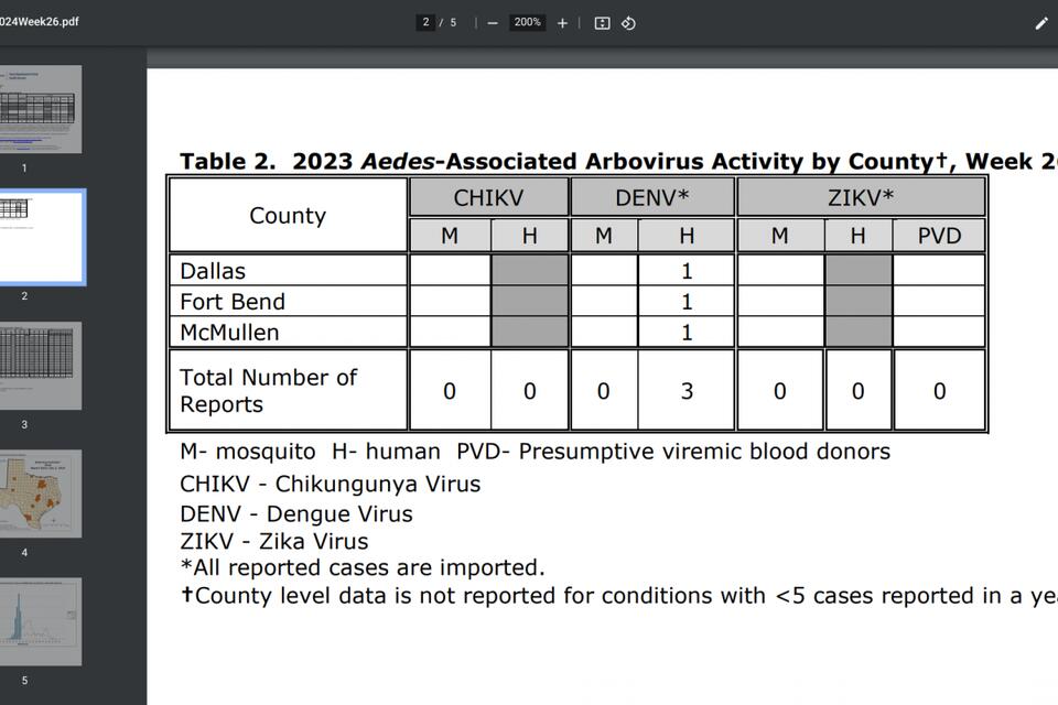 Texas Reports Three Dengue Cases in 2024