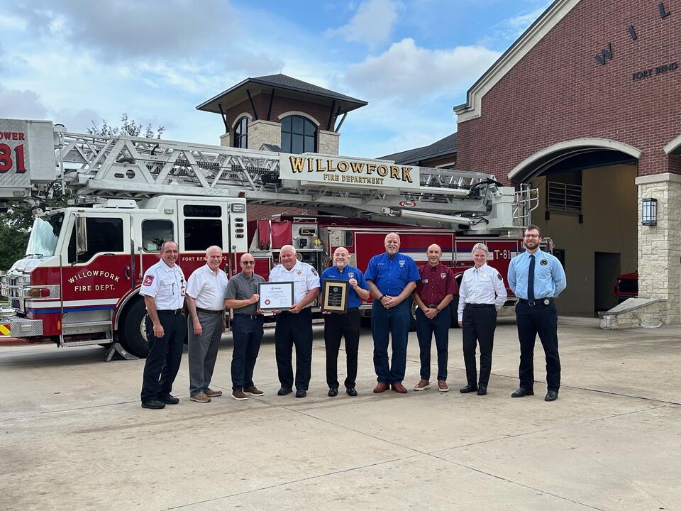 FORT BEND COUNTY ESD 2/WILLOWFORK FIRE DEPARTMENT RECEIVES ISO CLASS 1